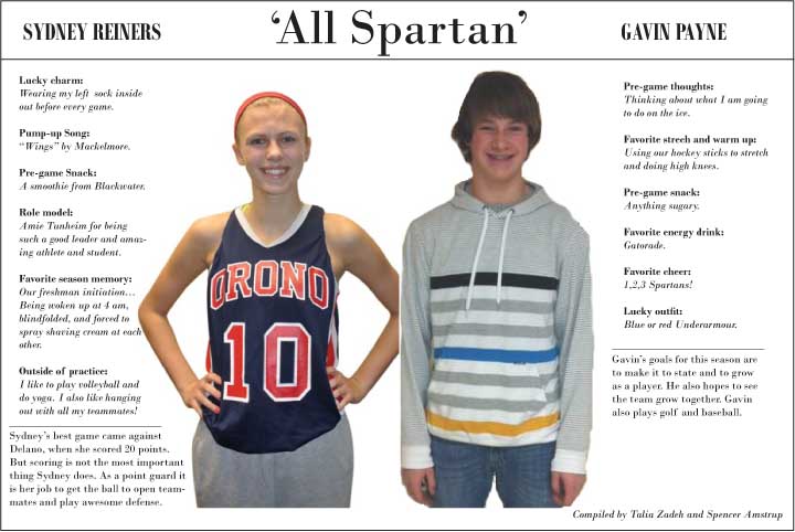 All Spartan - Oronos Athletes of the Month