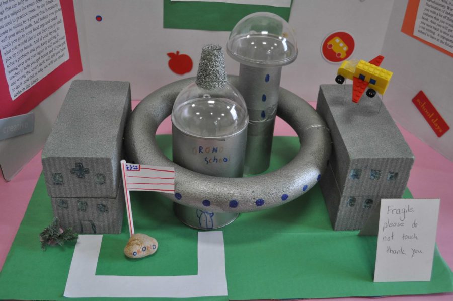 Second grade student created a model of the future Orono school district.