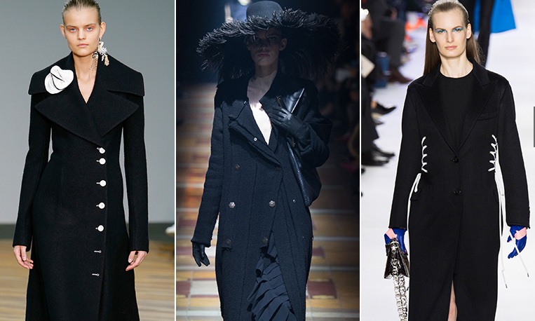 Fall black jackets on the runway from fashion houses Céline, Lanvin and Dior.