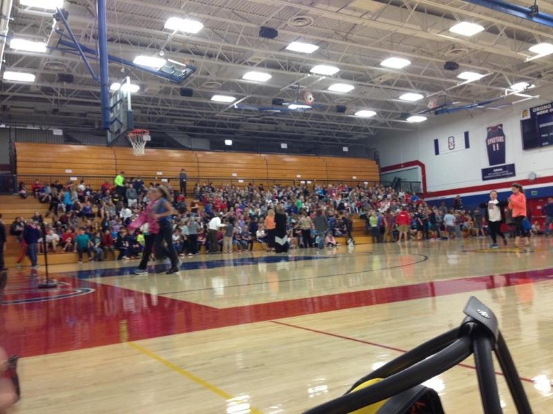 Photo/ Celia Miller
OMS students were relocated to the High School gymnasium after the threat. 