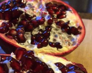 Pomegranate seeds are the edible part of this powerful fruit.