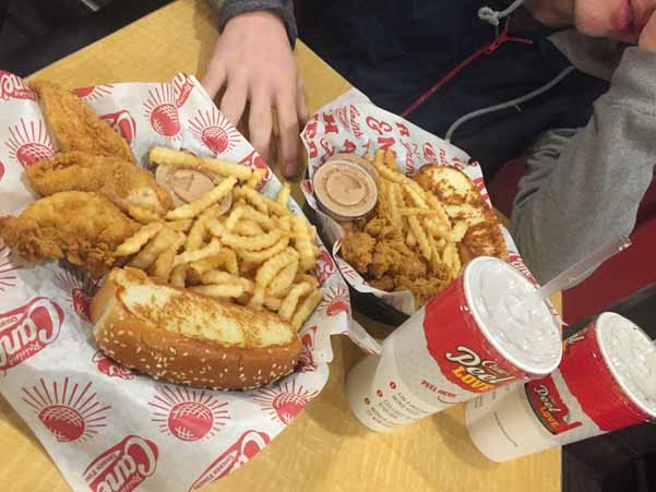 A 3-finger combo and box combo at the Cane’s located in Minneapolis on Washington Ave.