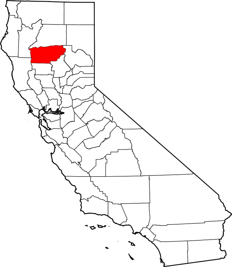 Map of Tehema County in California