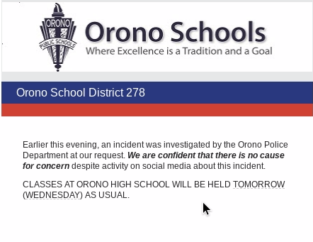 OHS resolves social media scare, unrelated to lockdown