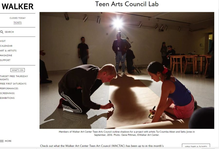 The Walkers Teen Arts Council page on the Walker Art Center website.