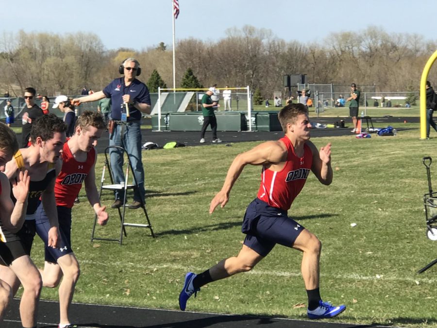 Devin’s 100m dash is another one of his strong events. In this photo he takes off in front of his competition.