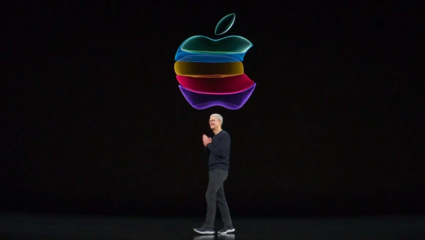 Tim Cook takes the stage at the September 2019 Apple event.