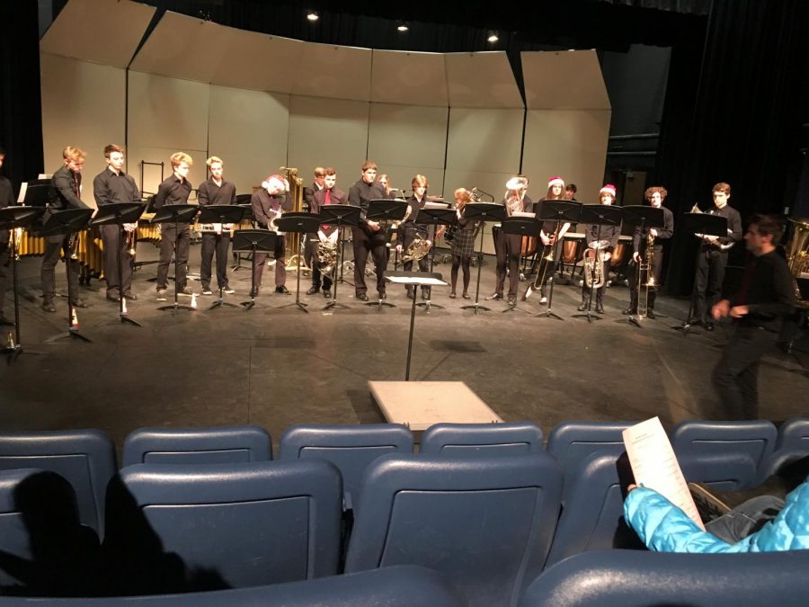 Orono Brass Ensemble before their performance on Monday, Dec. 16. 