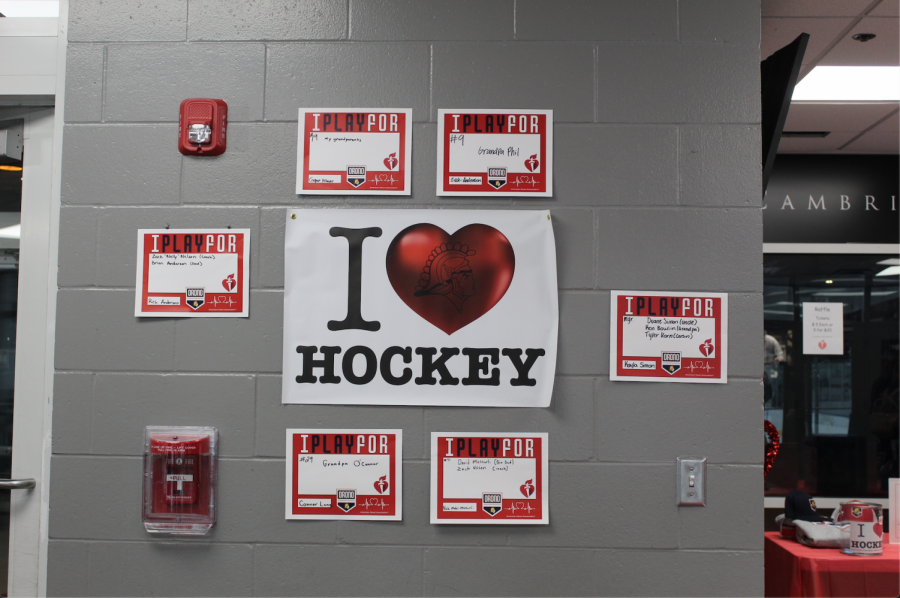 Boys hockey team holds an I Heart Hockey fundraiser