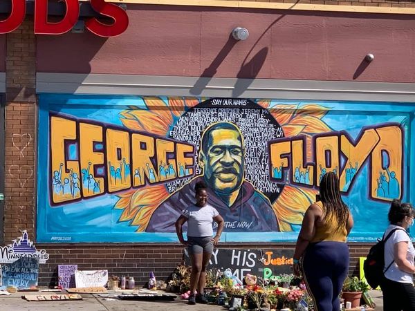 George Floyd mural outside of Cup Foods where Floyd was murdered.