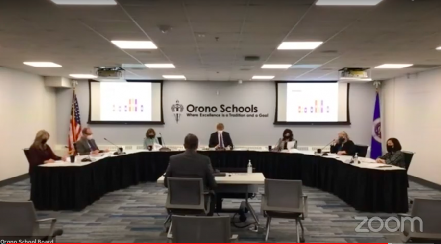 School Board Members meet together on Monday, November 8th, to discuss their objectives for the meeting.