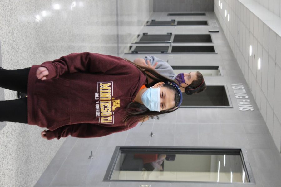 Transition student Ellie Mulvahill makes her way to the activity center to get some exercise in with her classmates.  