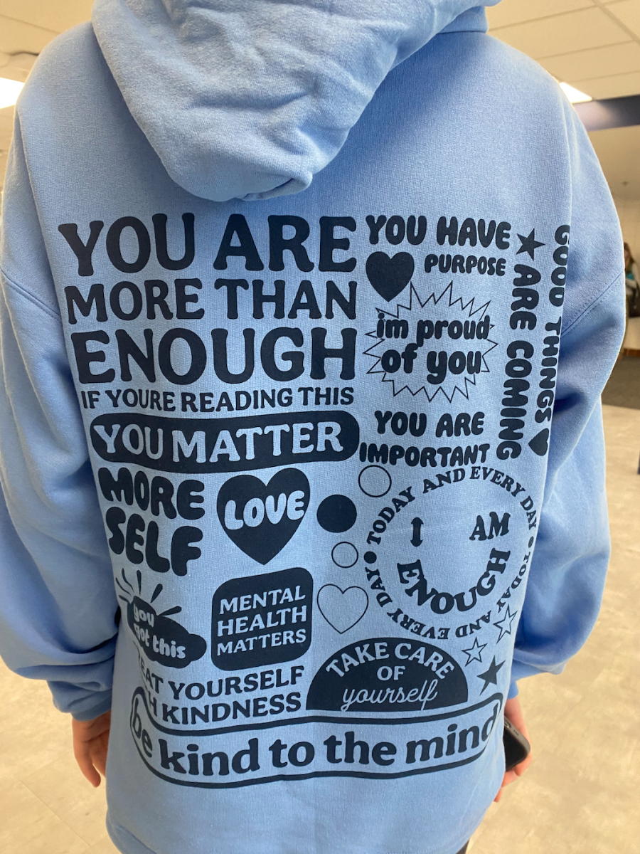 A look at the positive messages on the back of the "You Matter" sweatshirts being sold by Senate.