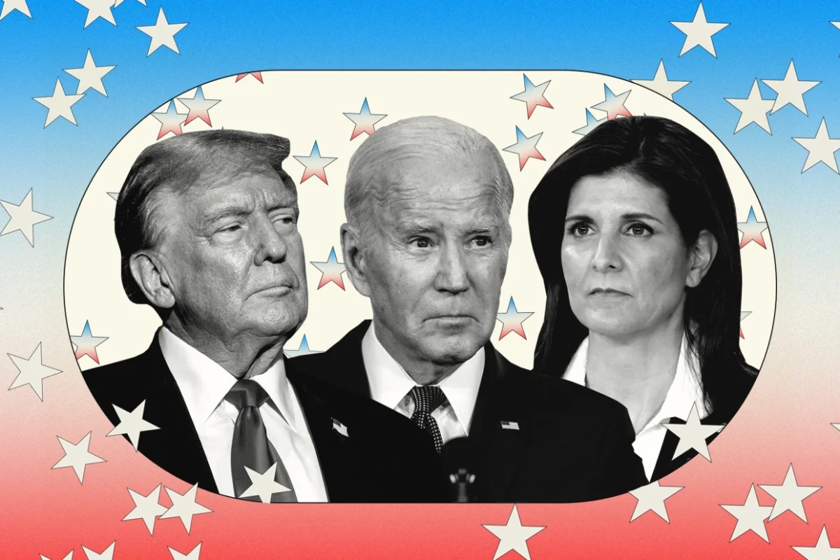 (From left to right) Trump, Biden, Haley