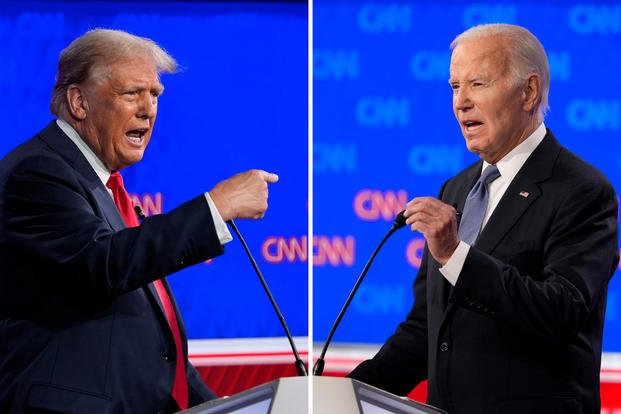 Former President Trump and President Biden at the CNN Presidential Debate on June 27th.