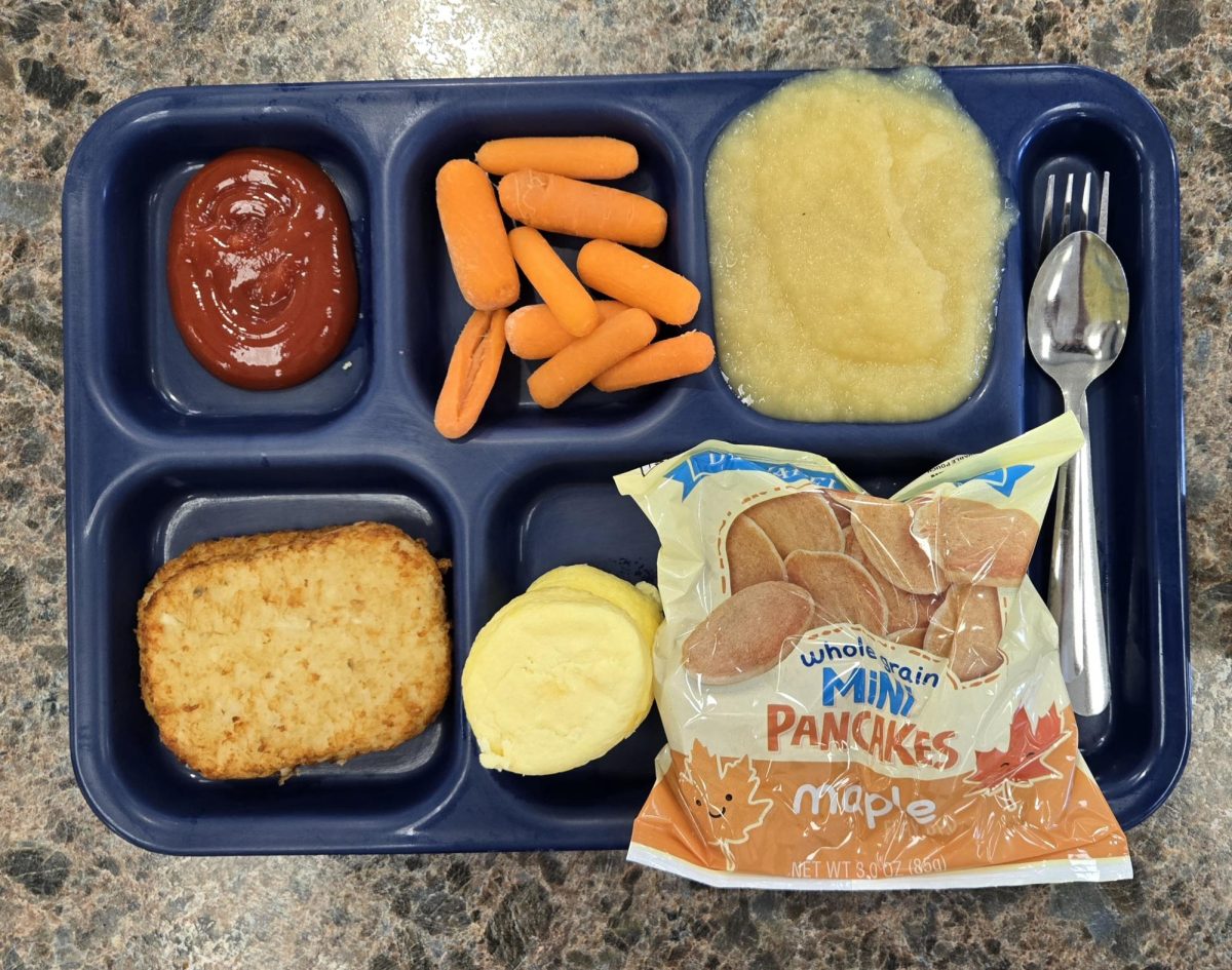Mini Pancakes, a Hash Brown Patty, and Cheese Egg Whites