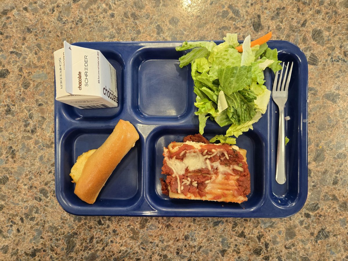 Lasagna Roll-Ups with a Cheesy Breadstick and Garden Salad