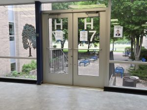 The doors to the OHS courtyard
