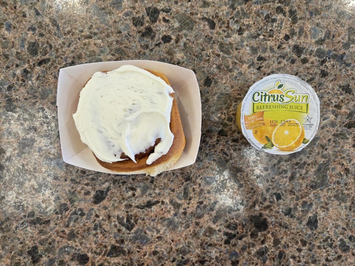 Cinnamon Roll with Orange Juice