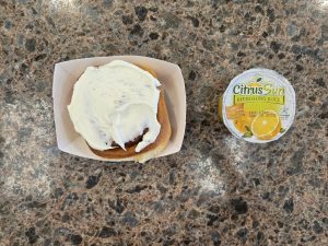 Cinnamon Roll with Orange Juice